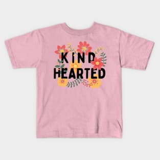 Kind Hearted (black) floral Kids T-Shirt